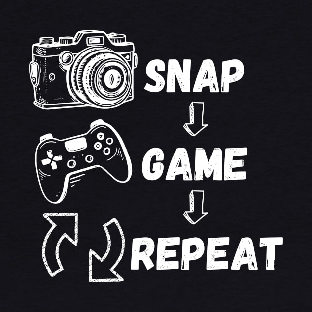 Snap, Game, Repeat. Gaming and Photography (Black) by Chrislkf